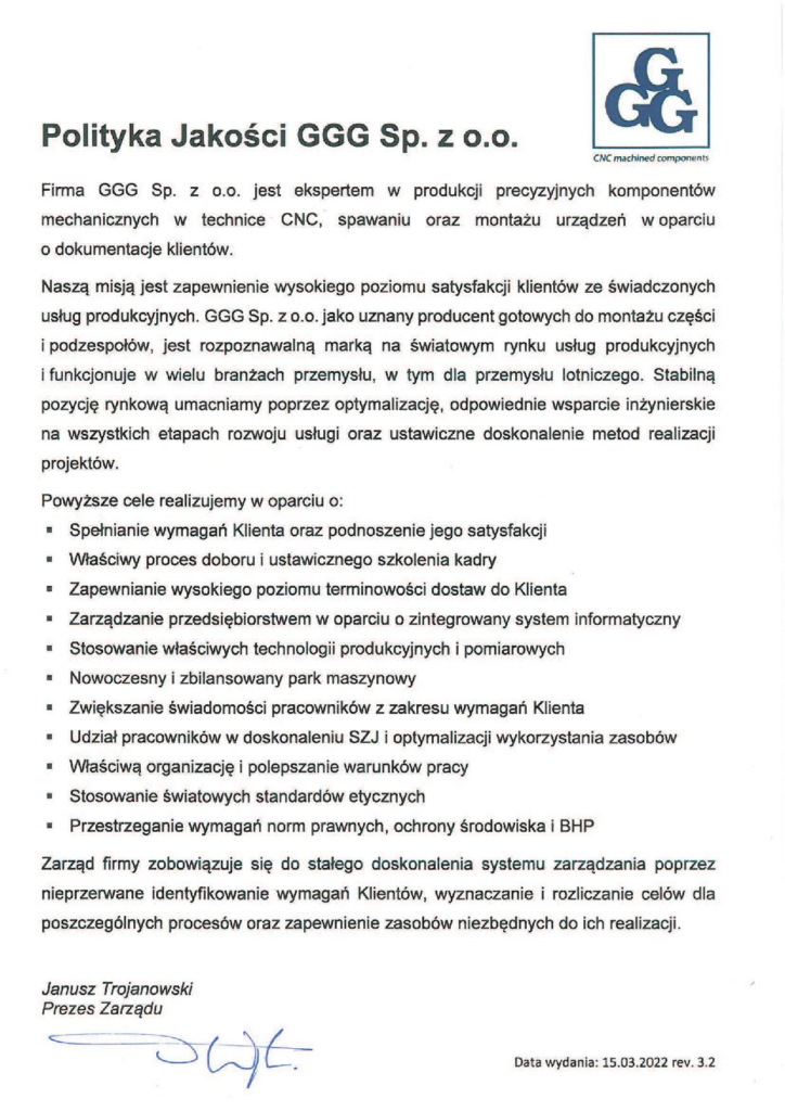 Polityka jakosci GGG